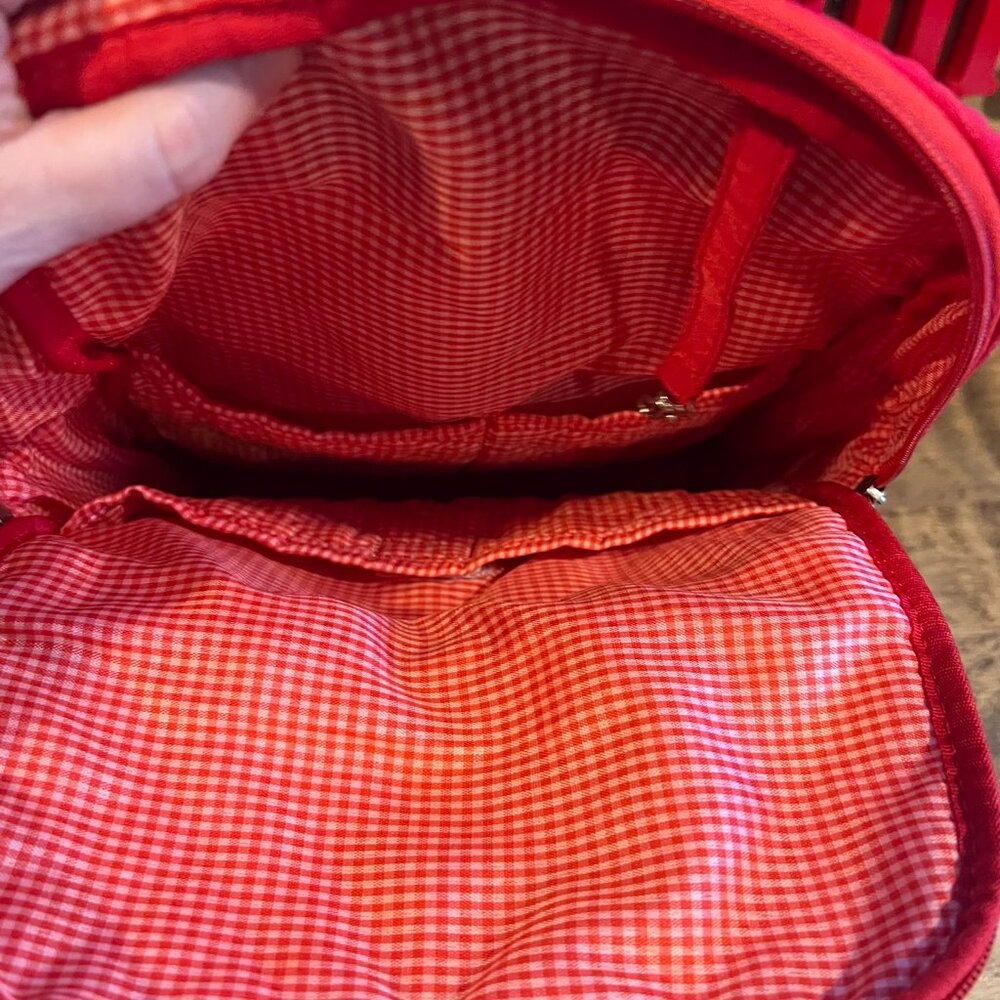 Red Quilted Mini Small backpack - Picture 7 of 7